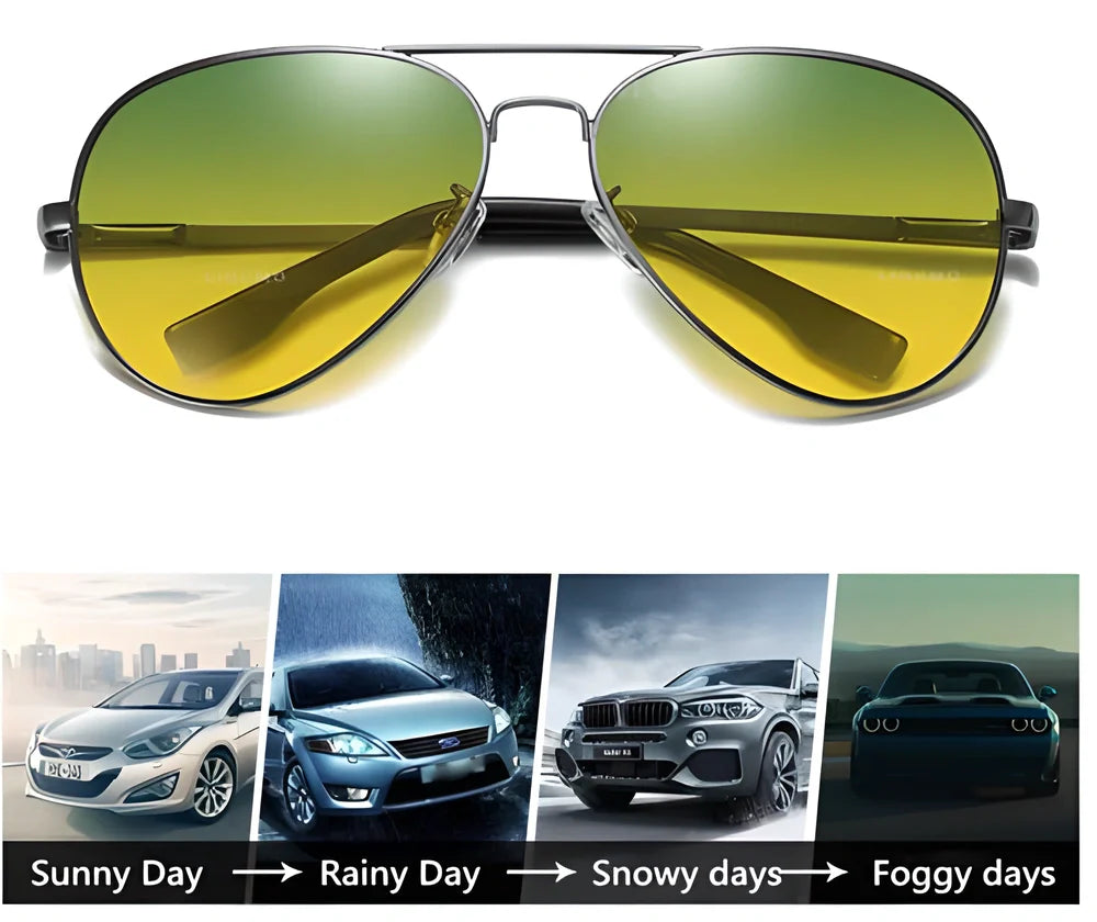 Polarized photochromic pilot sunglasses with alloy frame and TAC lenses for versatile outdoor use