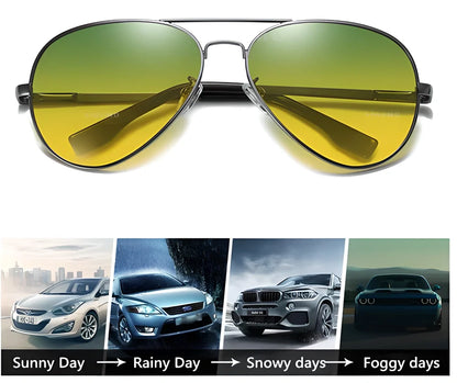 Polarized photochromic pilot sunglasses with alloy frame and TAC lenses for versatile outdoor use