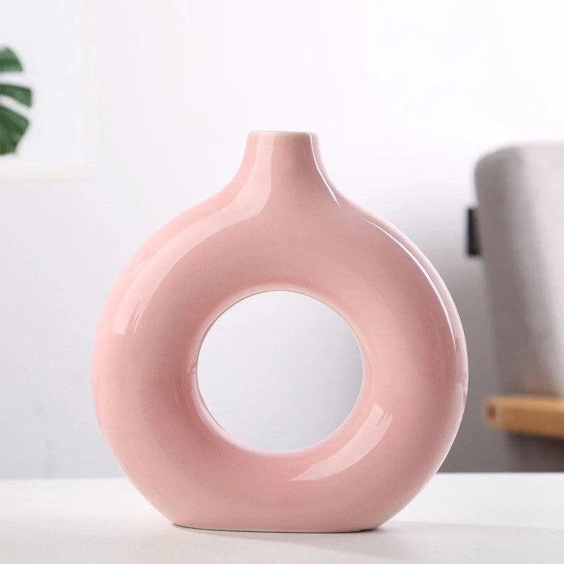 Elegant frosted porcelain biscuit vase for modern flower arranging