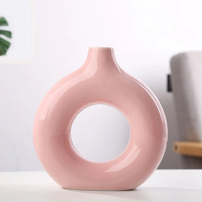 Elegant frosted porcelain biscuit vase for modern flower arranging