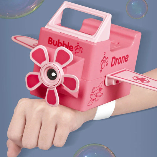 Cute electric bubble-blowing airplane wristband in pink, blue, and brown colours for children