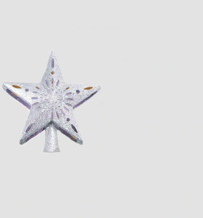 LED Projection Christmas Tree Topper with snowflake and star designs for festive decoration
