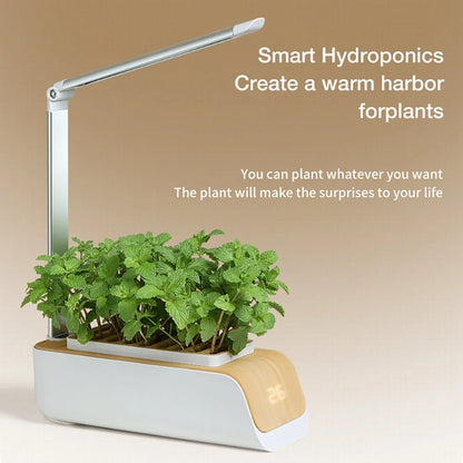 Versatile hydroponic planter with adjustable lighting and self-watering system for growing plants indoors