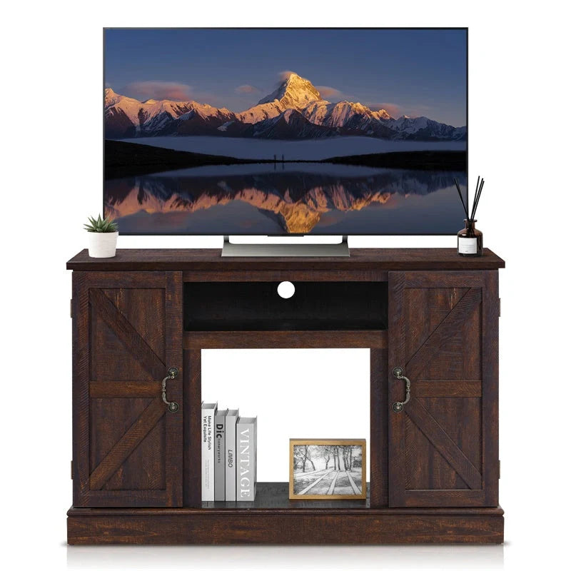 Vintage Wooden TV Cabinet in classic coffee finish for living room