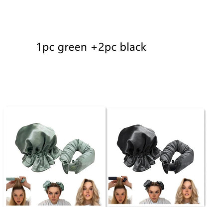 Heatless curl stick with cloth cover for safe overnight hair styling