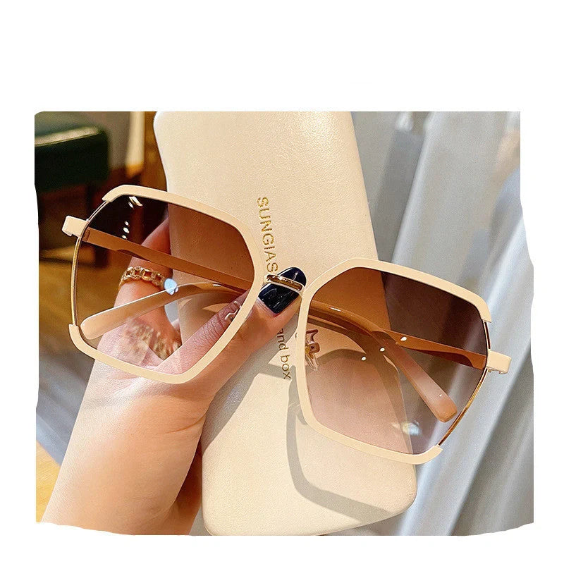 Vintage half-frame sunglasses with UV400 protection in various colours