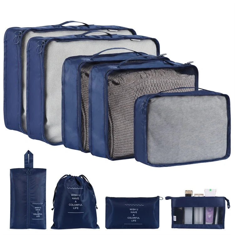 Simple solid colour polyester storage bags for home organisation in various colours