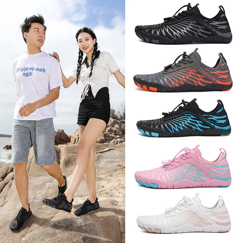 Smmer Water Shoes with non-slip rubber sole and mesh upper in various colours