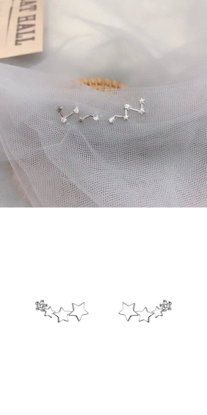 Geometric frosty style stud earrings in gold and silver, showcasing modern design and durability