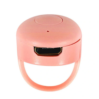 Bluetooth remote control ring for mobile phones in yellow, blue, or pink