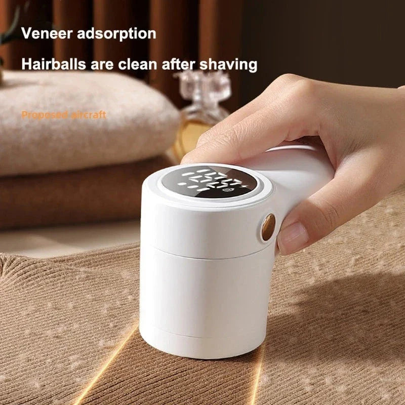 Fabric Lint Remover - Electric Hairball Trimmer with Smart LED Display and USB Charging