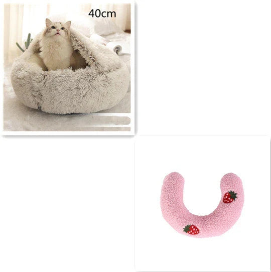 Cozy and comfortable 2-in-1 pet bed for cats and dogs, featuring plush, warm, and soft materials