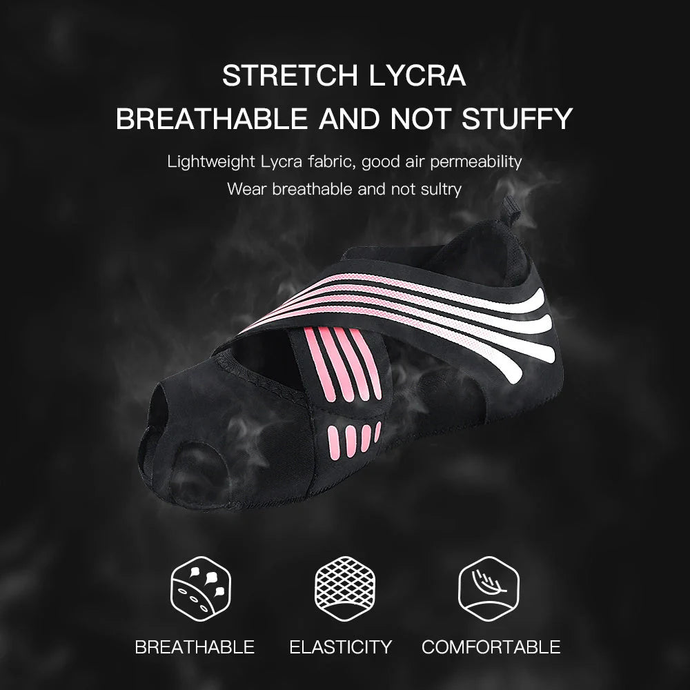 Professional Non-slip Gym Yoga Shoes in black, green, and rose red with anti-slip silicone sole