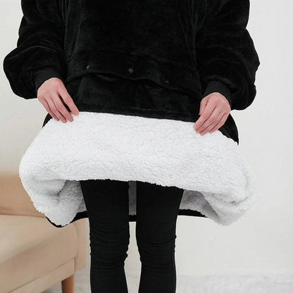 USB heated oversized hoodie blanket with large back heating area in various colors