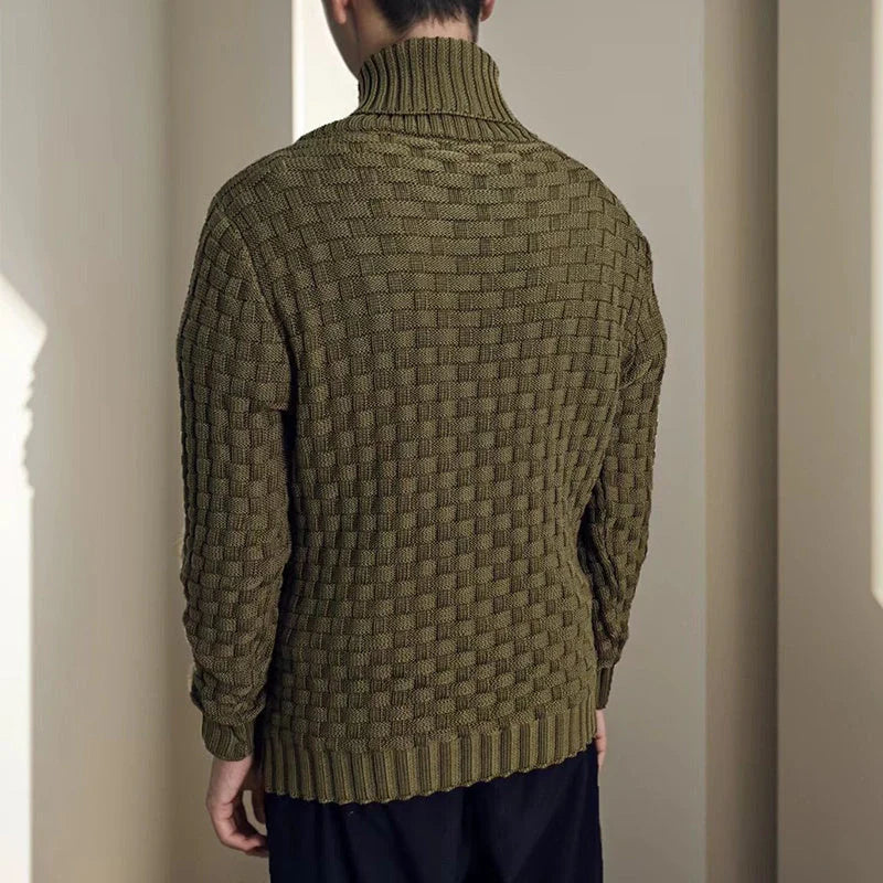 Men's slim button turtleneck sweater in various colours for stylish winter wear