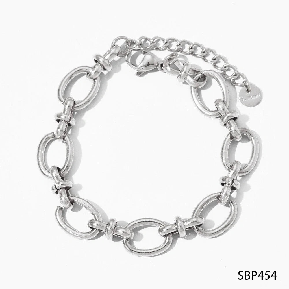 Retro silver crystal heart-shaped women's adjustable bracelet set
