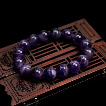 Natural Fantasy Amethyst Bracelet with adjustable string and genuine crystals