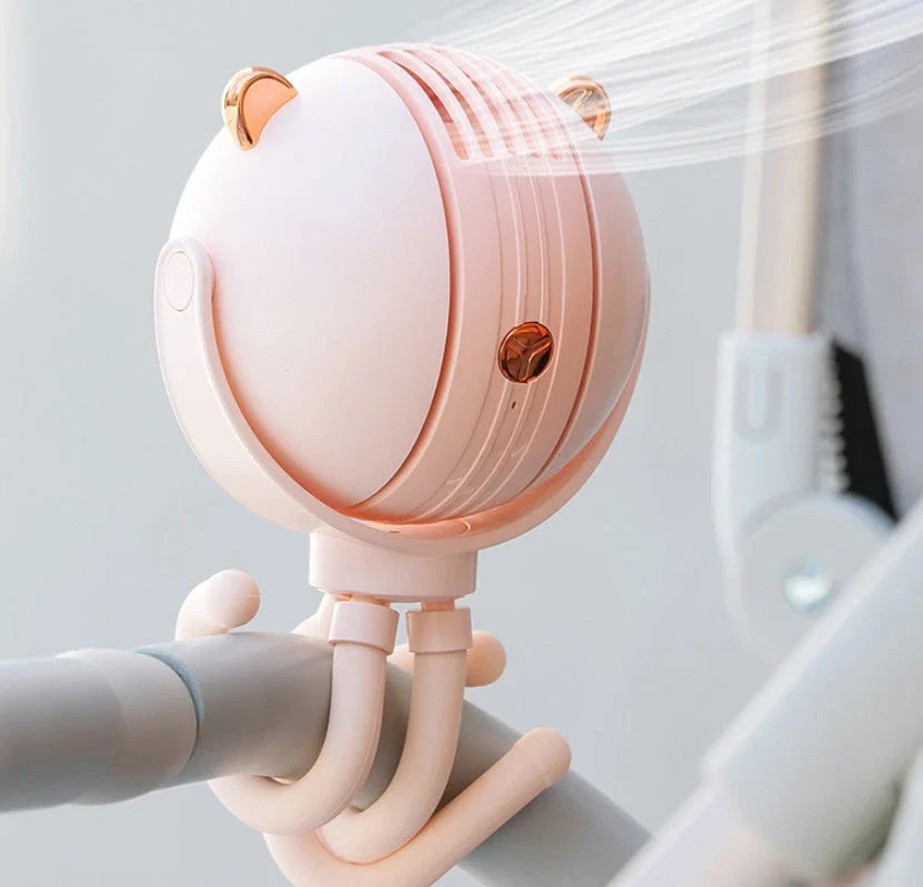 Compact, quiet desk fan in an octopus-inspired design for college dorm rooms