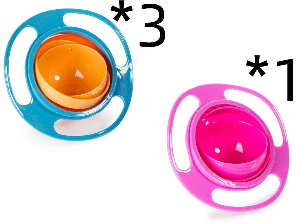 Rotating 360-degree spill-proof tableware bowl in vibrant colours