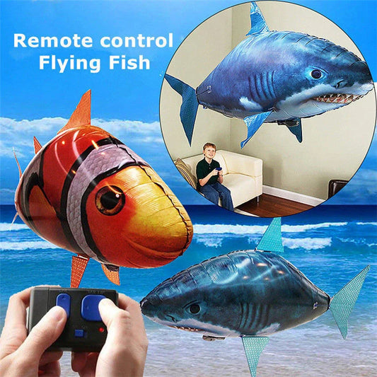 Remote Control Shark Toys Air Swimming Fish in vibrant colours, ready for indoor play