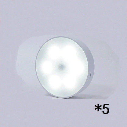 Motion-activated LED puck lights in warm and white color options, with various pack sizes and USB recharging