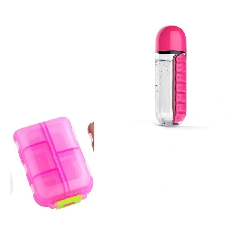 10-grid moisture-proof travel pill organizer in various colours for secure medication storage