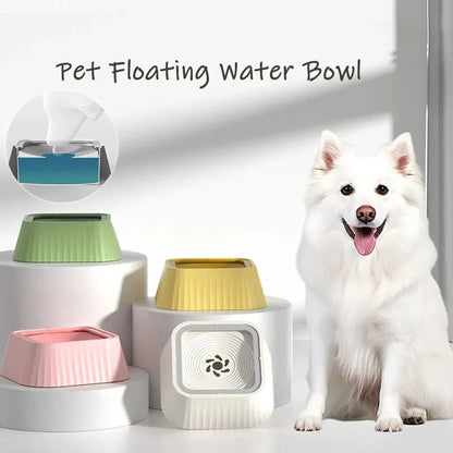 A premium floating pet bowl with a suspended water table design to prevent splashing and keep pets' faces dry