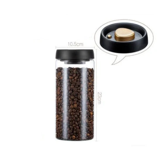 Premium glass airtight coffee canister set with vacuum seal technology for preserving freshness of coffee beans and other dry goods