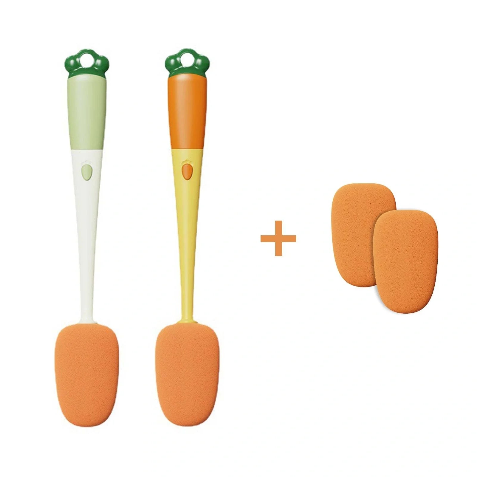 3-in-1 multifunctional cleaning brush set with carrot design for efficient kitchen cleaning