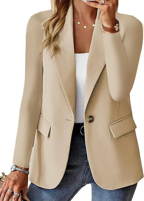 Women's Autumn Long Sleeve Polyester Cardigan with Pockets in various colours