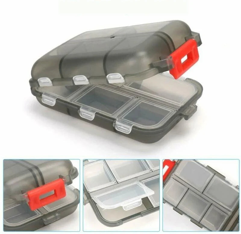 10-grid moisture-proof travel pill organizer in various colours for secure medication storage