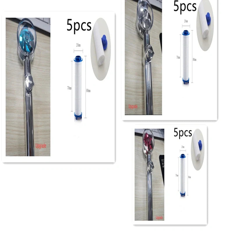 Turbo Propeller Shower Head in various colours with 360-degree fan extension