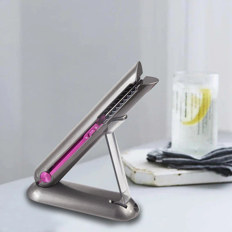Cordless ceramic straightening and curling iron with rechargeable battery and adjustable heat settings