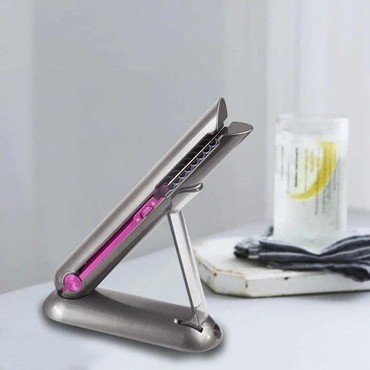 Cordless ceramic straightening and curling iron with rechargeable battery and adjustable heat settings