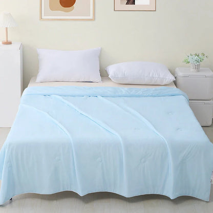 Machine washable ice silk thin quilt with cool feeling fabric in various colors and sizes