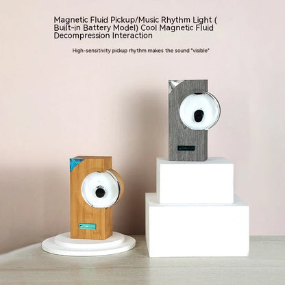 Mesmerizing ferrofluid music lamp with dynamic magnetic fluid display synced to music rhythm