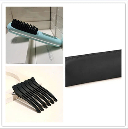Cordless 2-in-1 Hair Straightener Brush with LCD Display, Offering Versatile Styling on the Go
