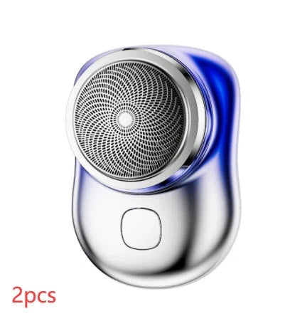 Mini Portable USB Rechargeable Electric Shaver for Men in black, blue, green, and silver