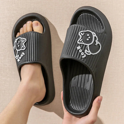 Women's non-slip cat slippers in assorted colours for summer wear