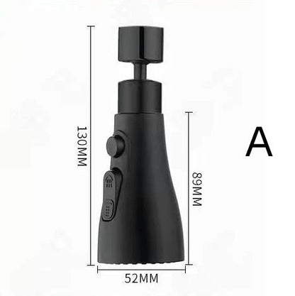 Universal pressurized faucet sprayer with 360-degree rotation and 3 cleaning modes for efficient kitchen cleaning