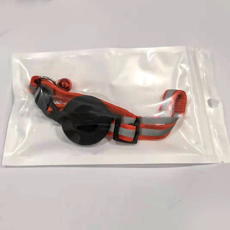Airtag Pet Collar with reflective strip and bell for cats and dogs