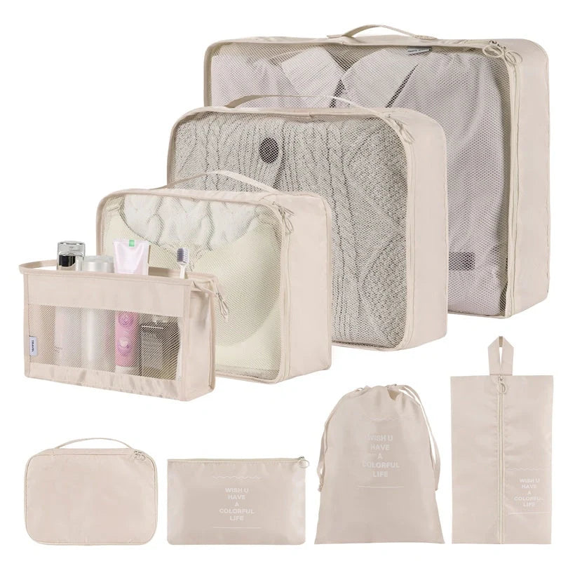 Simple solid colour polyester storage bags for home organisation in various colours