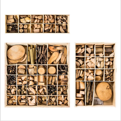 Handmade wooden blocks for children's creative play, natural pine wood, safe and educational