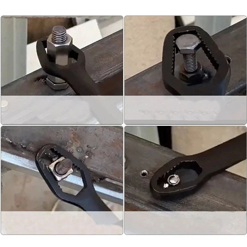 Versatile dual-head wrench made of durable 45# steel with a sleek galvanized finish, designed for a range of household tasks