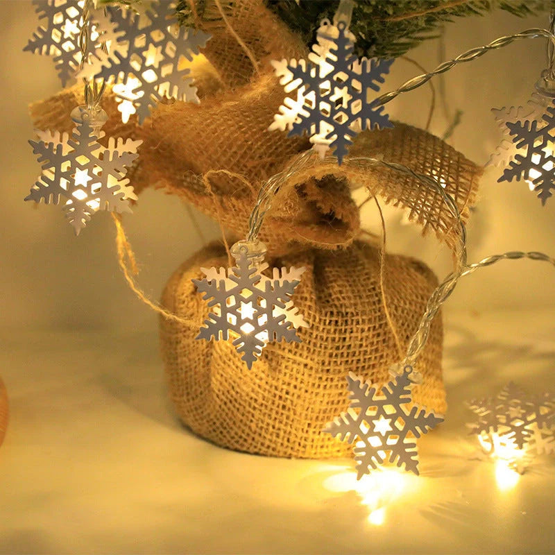 Christmas LED light string with Santa Claus, elk, and snowman ornaments for festive decoration
