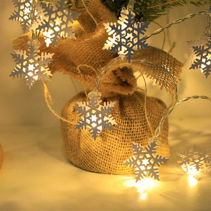 Christmas LED light string with Santa Claus, elk, and snowman ornaments for festive decoration