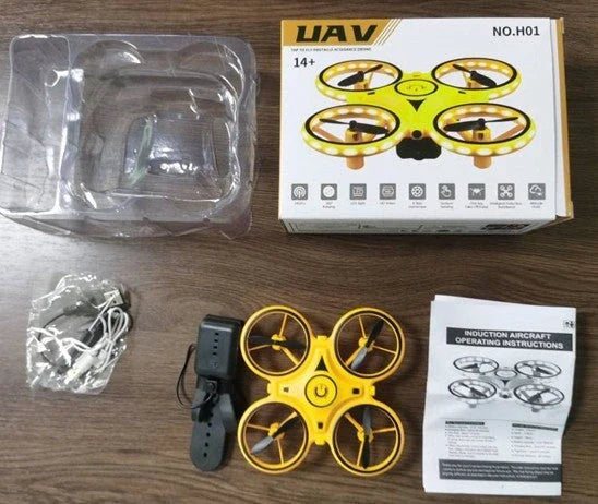 Quadrocopter UFO Induction Flying Saucer with gesture control and LED lights