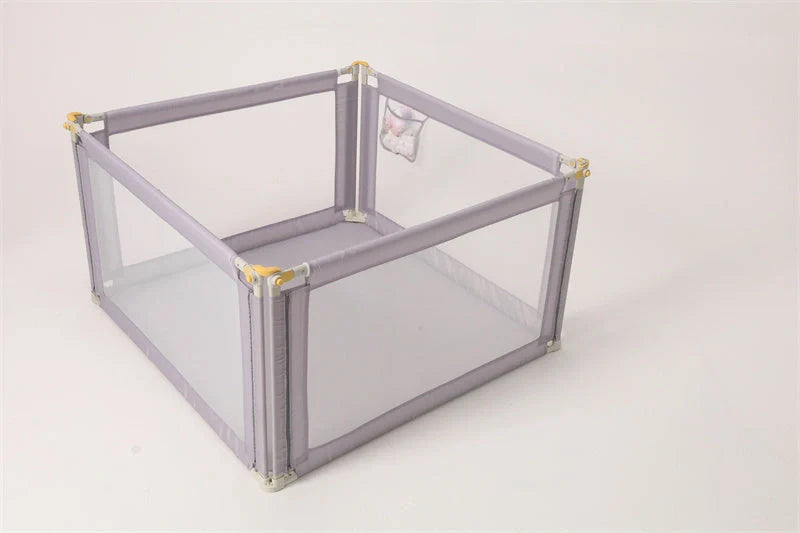 Adjustable height baby play fence with sponge padding, 120X120X68cm, grey colour