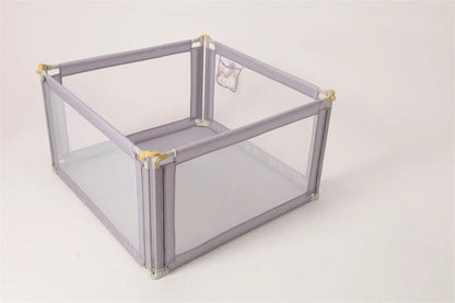 Adjustable height baby play fence with sponge padding, 120X120X68cm, grey colour
