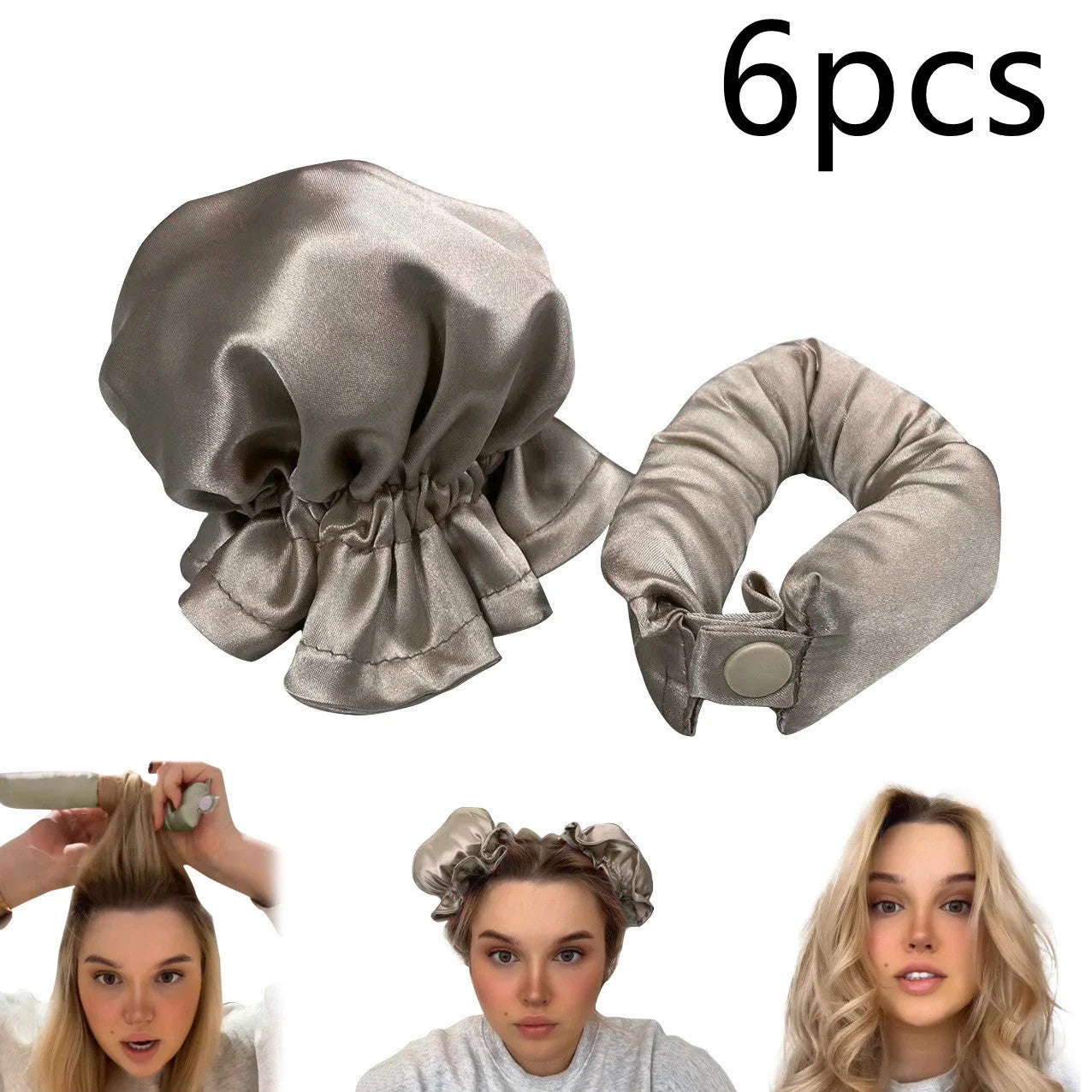 Heatless curl stick with cloth cover for safe overnight hair styling